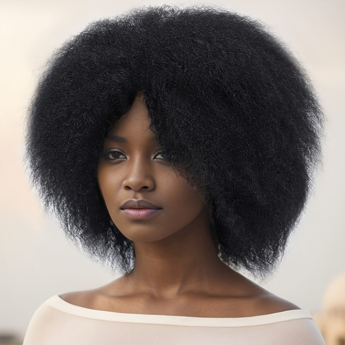 Short Fluffy Straight Synthetic Wig 25.4 cm Kinky Straight Wig Short Afro Hot Wigs Afro Kinky Wig | Synthetic Afro Wig | Kinky Curly Wig| Heat Resistant Wig | Fluffy Afro Curly Wigs | Natural Black Wigs | Afro Wigs for - Image 12