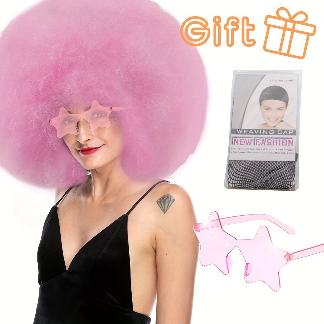 Discount Promotion on Colorful Curly Clown Wigs for Costume Parties, Complete with Funny Glasses And a Hairnet for Fans - Image 18