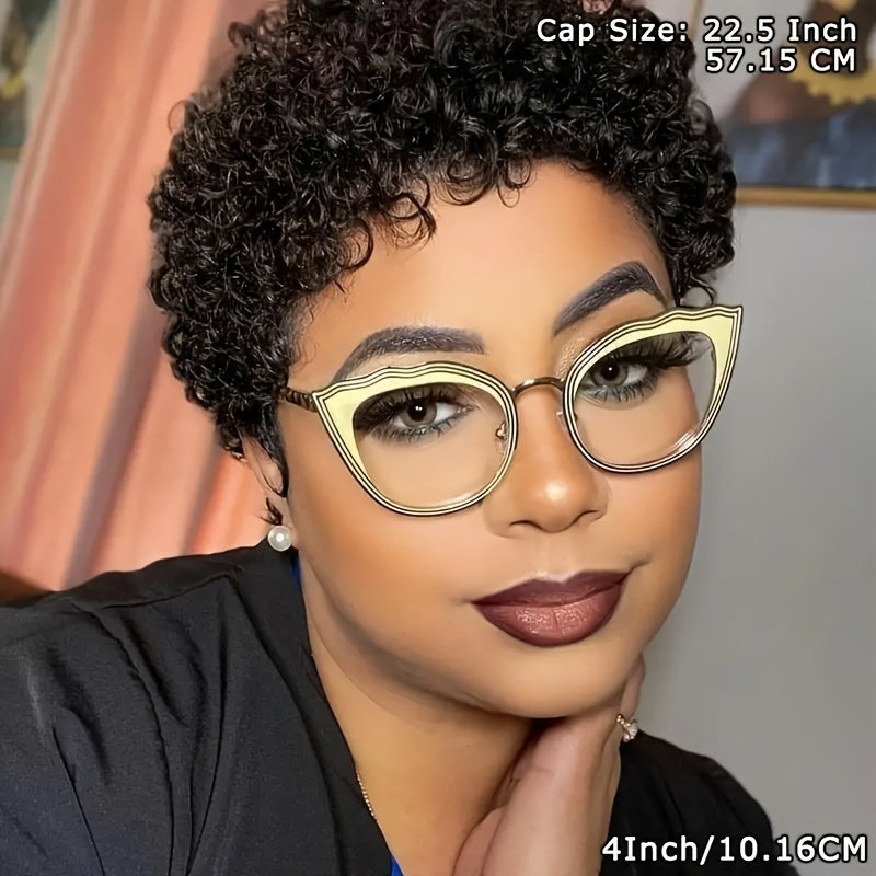 Chic Pixie Cut Wig for Women - 180% Density Virgin Peruvian Remy Human Hair, Kinky Curly Afro Style, Glueless Full Wig with Natural Water Wave Ready to Wear And Leave Wig Suitable for The New Year - Image 21