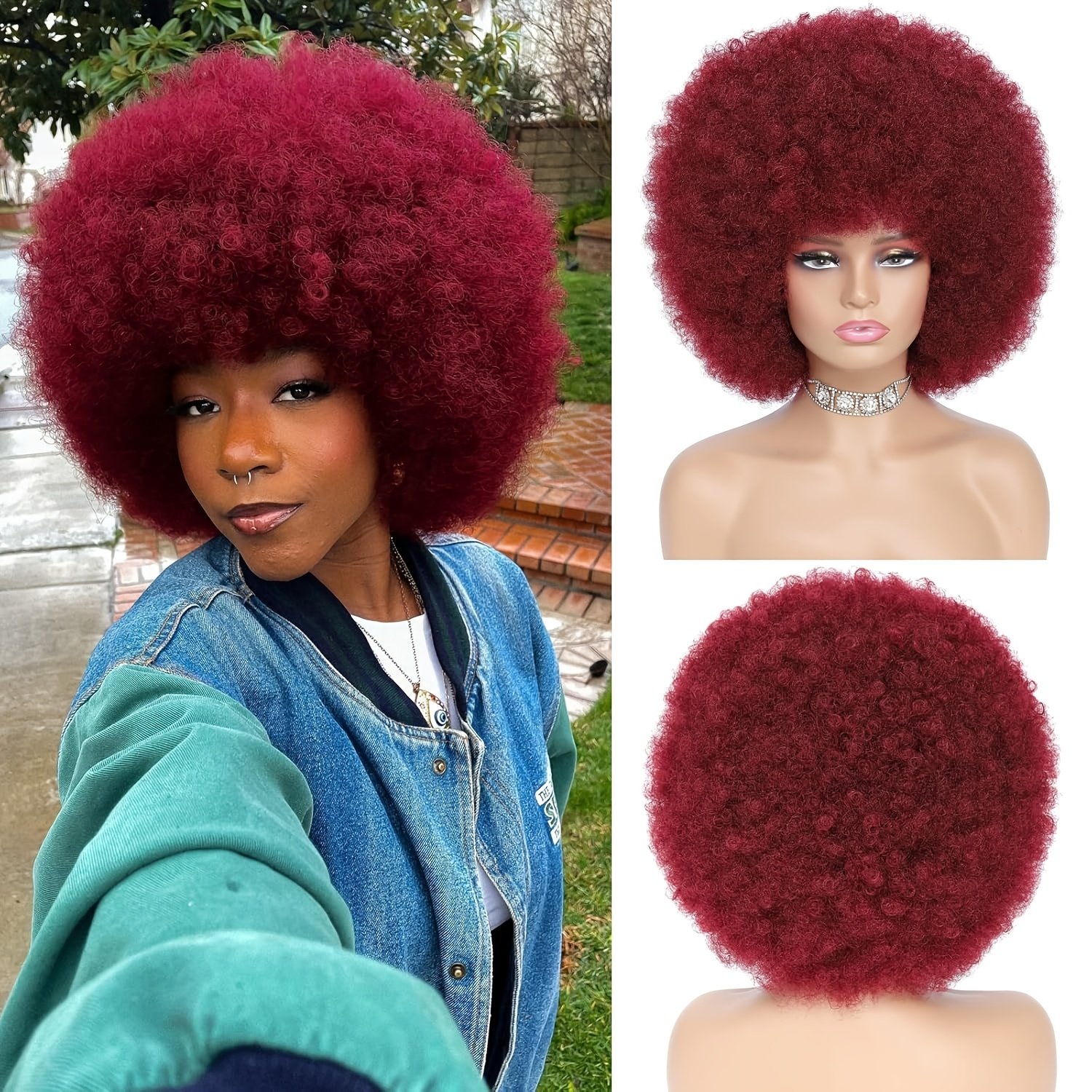 Large Short Afro Wig with Big, Soft, And Bouncy Puffy Curls, Perfect for Everyday Wear Without Glue - Image 6
