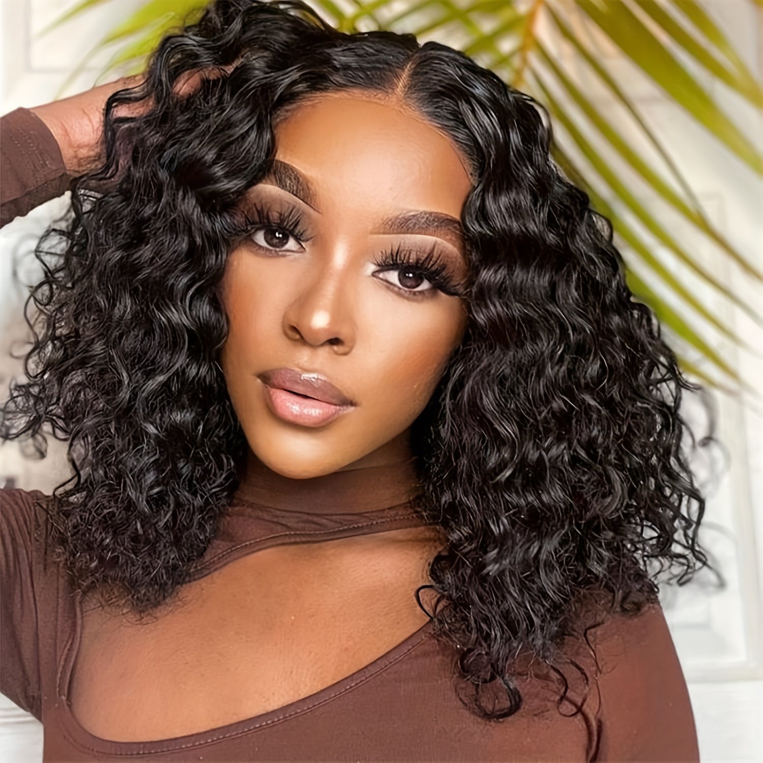 4×4 Water Wave Bob Wigs Brazilian Human Hair Wigs for Women Short Curly 4×4 Transparent Lace Closure Human Hair Wigs Pre-Plucked with Baby Hair 180% Density - Image 13