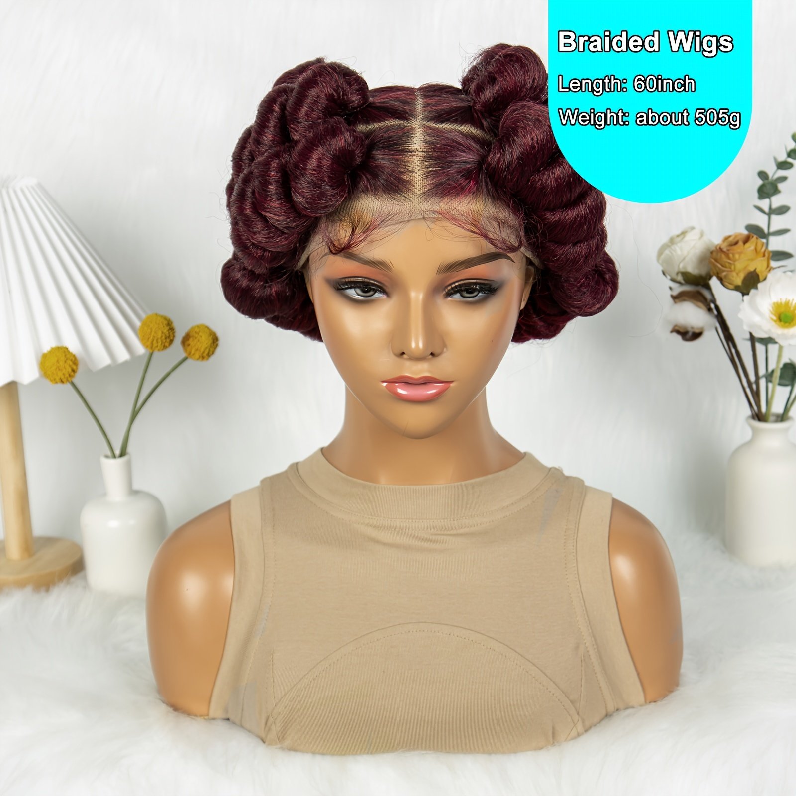 Elegant Full Lace Braid Wig for Women - 200% Density, Double-Layered, Short Style with Large Partition - Perfect for Daily Wear - Image 35
