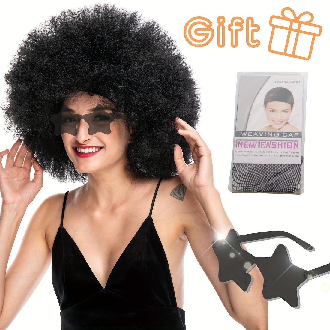 Discount Promotion on Colorful Curly Clown Wigs for Costume Parties, Complete with Funny Glasses And a Hairnet for Fans - Image 3