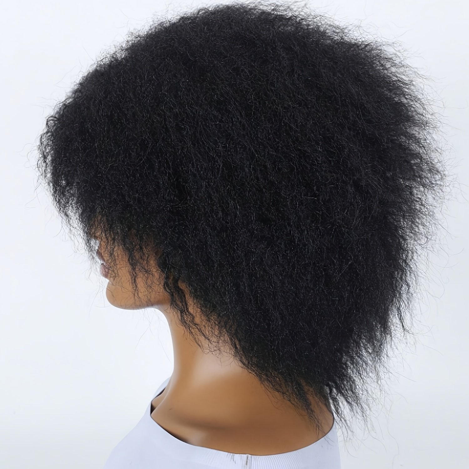 Short Fluffy Straight Synthetic Wig 25.4 cm Kinky Straight Wig Short Afro Hot Wigs Afro Kinky Wig | Synthetic Afro Wig | Kinky Curly Wig| Heat Resistant Wig | Fluffy Afro Curly Wigs | Natural Black Wigs | Afro Wigs for - Image 10