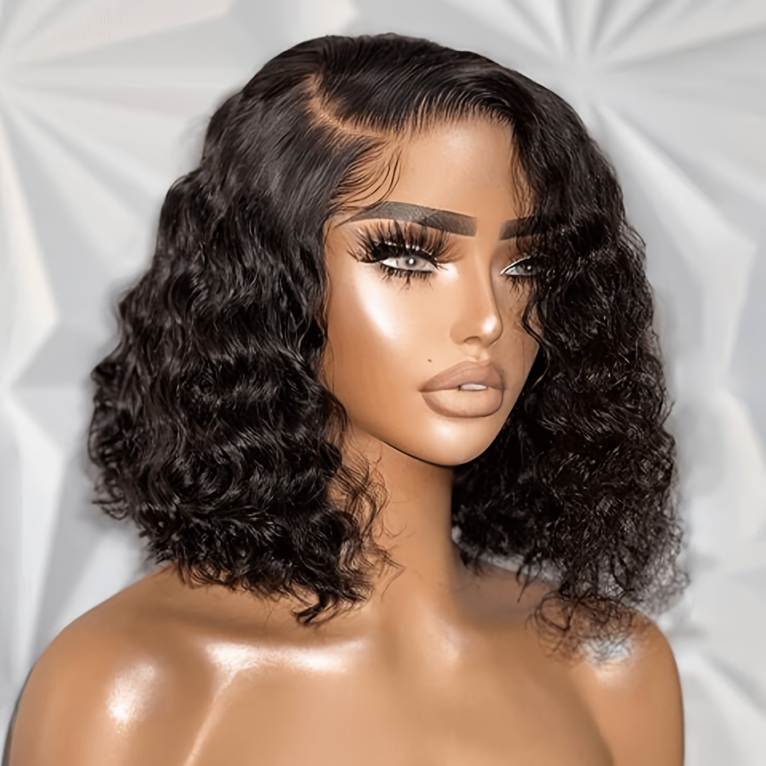 4×4 Water Wave Bob Wigs Brazilian Human Hair Wigs for Women Short Curly 4×4 Transparent Lace Closure Human Hair Wigs Pre-Plucked with Baby Hair 180% Density - Image 25