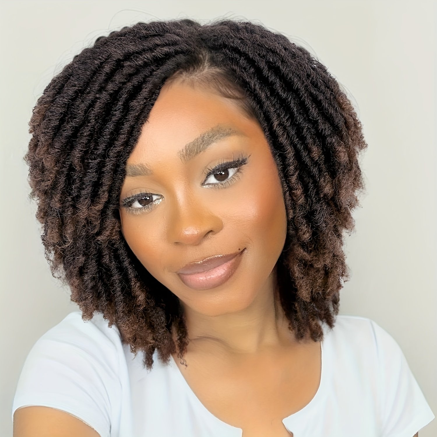 Dreadlock Wigs for Women Short Curly Big Afro Braided Wigs Faux Locs Twist Braiding Synthetic Wigs
