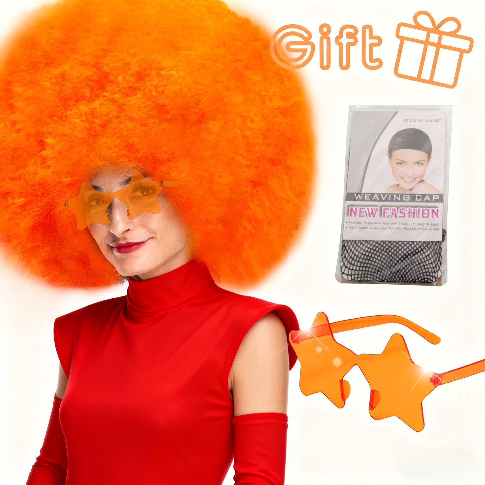 Discount Promotion on Colorful Curly Clown Wigs for Costume Parties, Complete with Funny Glasses And a Hairnet for Fans - Image 12