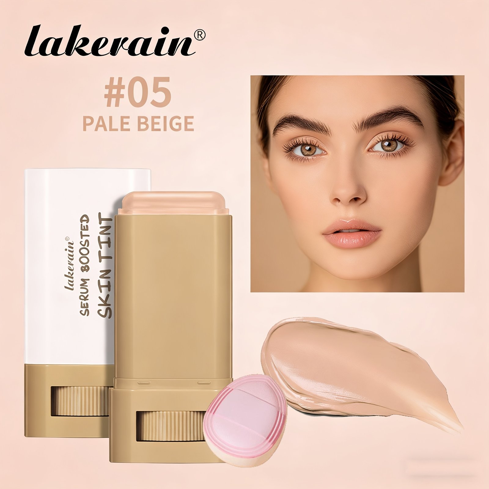 SERUM BOOSTED SKIN TINT + Soft Makeup Puff, Stick Foundation, Spring/summer Foundation Cosmetics, Smooth Light Nude Bronze Color, Concealing Foundation, Waterproof Long-lasting, Nourishing Ingredients Hyaluronic Acid Nicotinamide, for All Makeup - Image 39