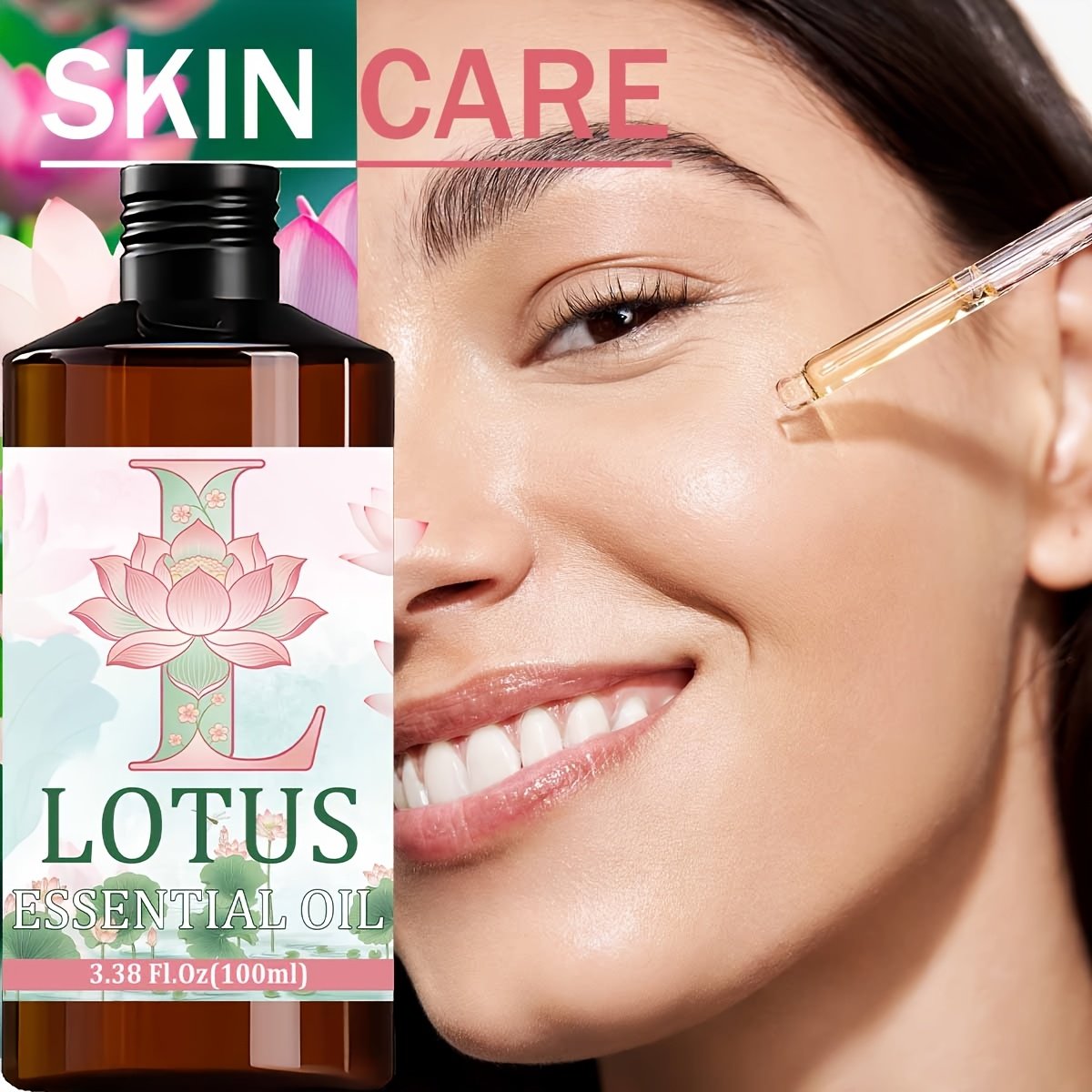 for Lotus Essential Oil --100% Pure, High-quality, Floral Fragrance --Hydrating, Moisturizing, Nourishing the Skin --Used for Skin, Hair, Face, Body Care --Suitable for Meditation, Bathing --100ml, Multi-purpose, for Lotus Body Massage Essential Oil - Image 4