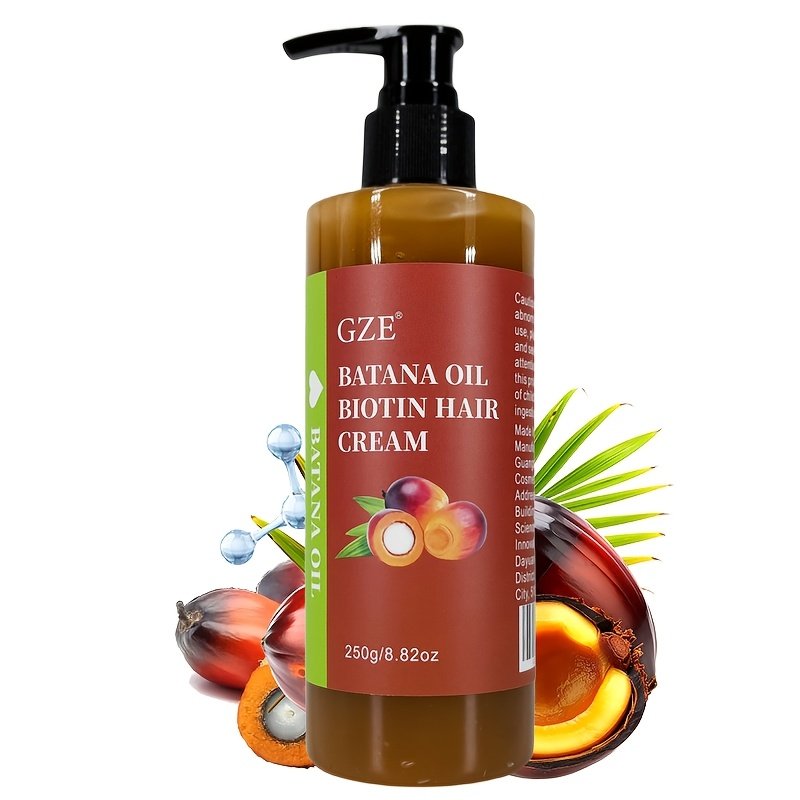 GZE Batana Oil Biotin Hair Cream Strong Hair Anti-Breakage Split Ends y for Dry Hair