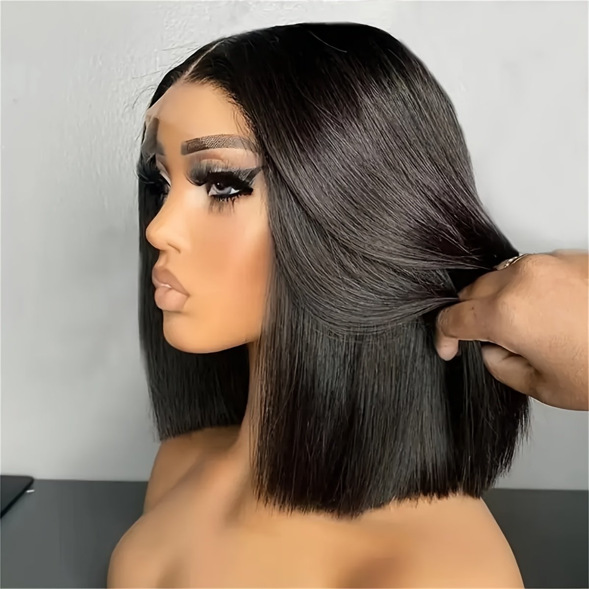 13X4 Bob Wig Bone Straight Bob Wig Lace Front Human Hair Wigs For Women Transparent Lace Frontal Wig Natural Wig Human Hair