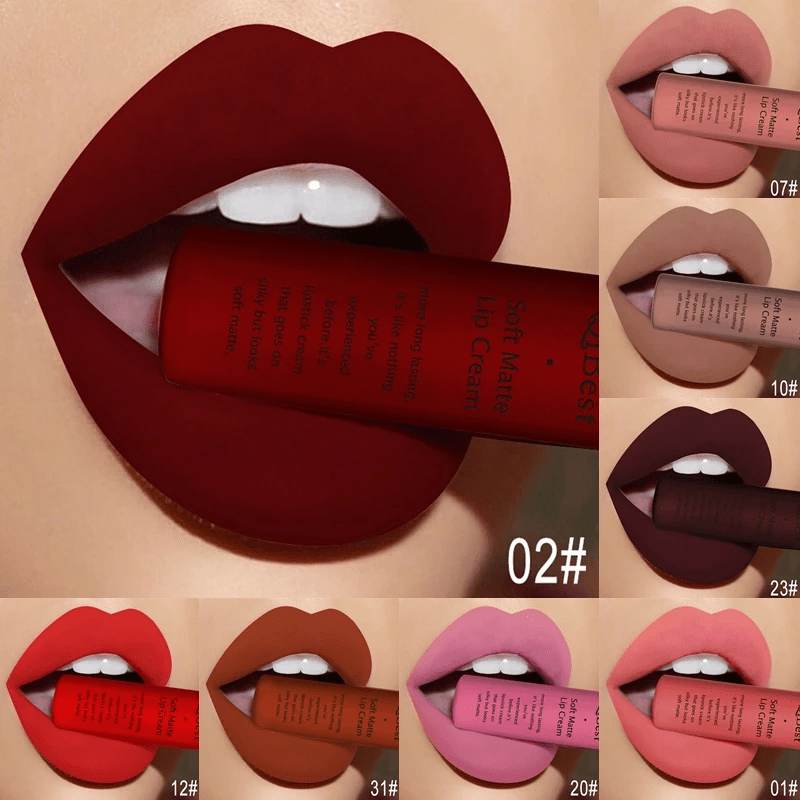 Waterproof Matte Nude Liquid Lipstick Dark Red Black Long-Lasting Liquid Lipstick Women Makeup Lipgloss Lip Tint