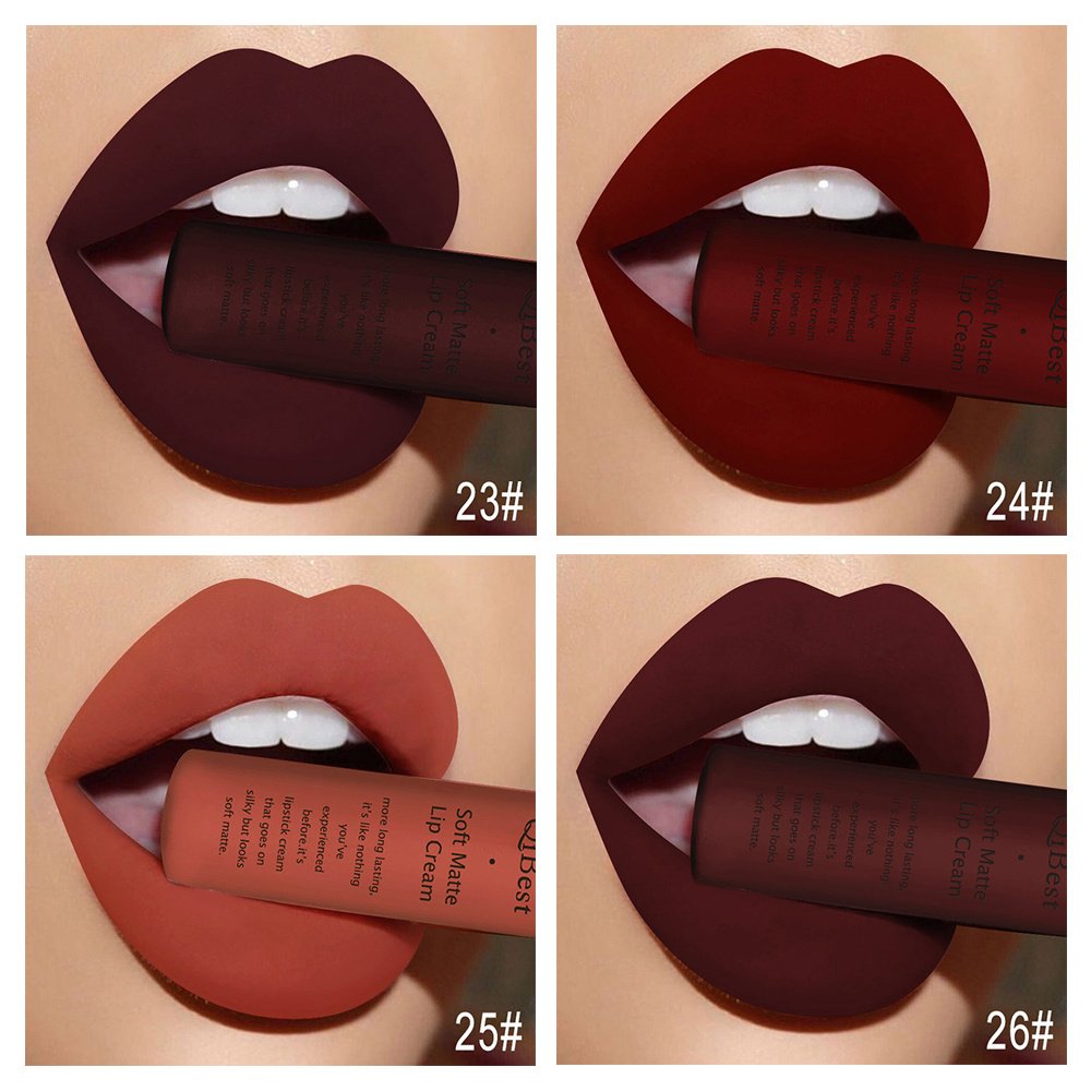 Waterproof Matte Nude Liquid Lipstick Dark Red Black Long Lasting Liquid Lipstick Women Makeup Lipgloss Lip Tint - Image 34