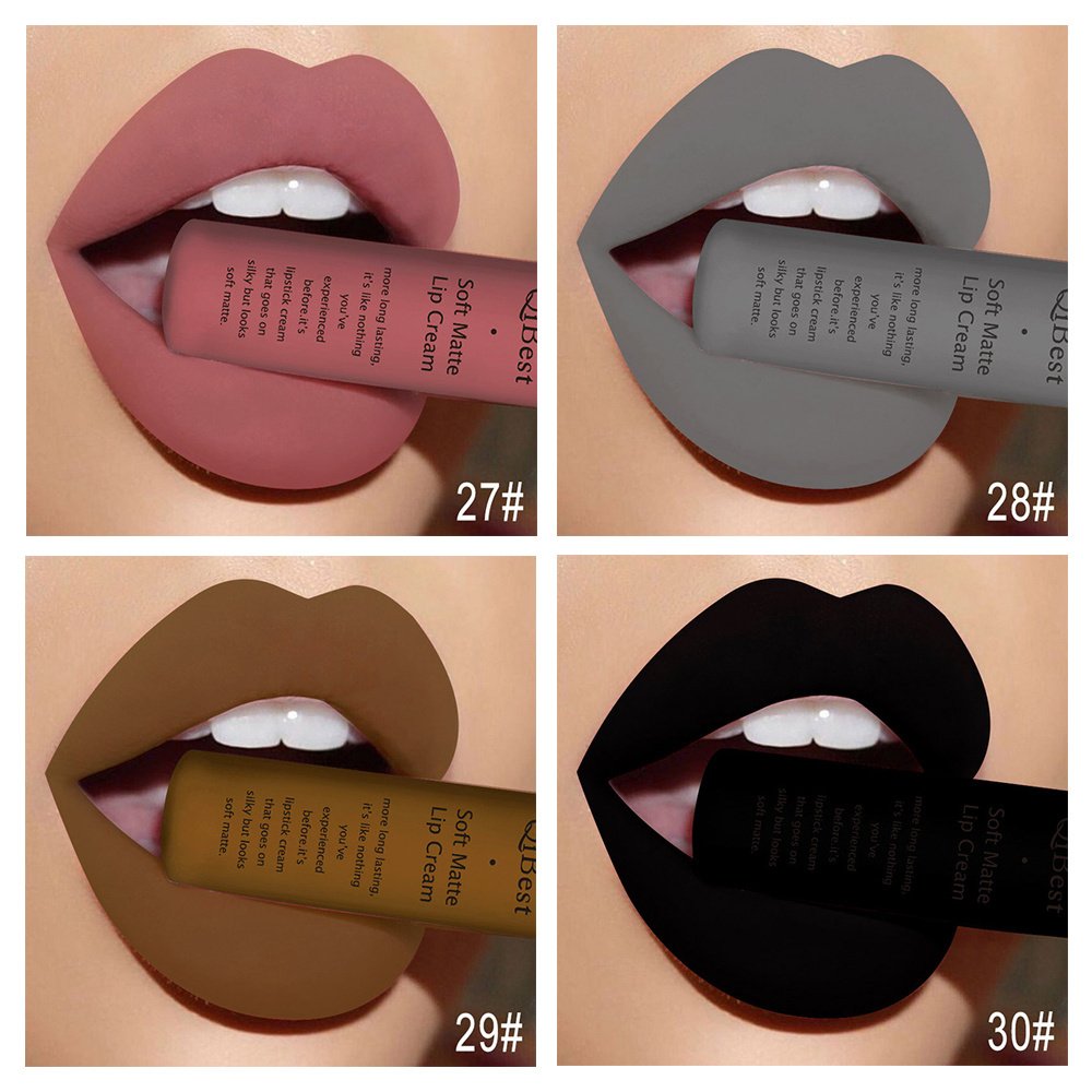 Waterproof Matte Nude Liquid Lipstick Dark Red Black Long Lasting Liquid Lipstick Women Makeup Lipgloss Lip Tint - Image 43
