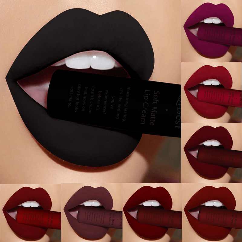 Waterproof Matte Nude Liquid Lipstick Dark Red Black Long Lasting Liquid Lipstick Women Makeup Lipgloss Lip Tint - Image 12