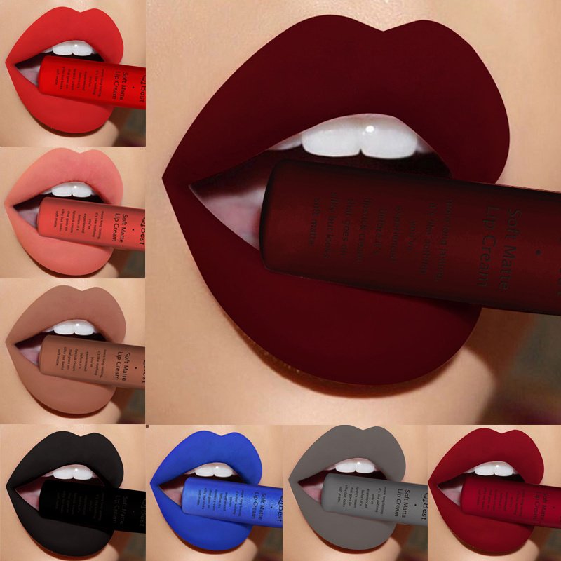Waterproof Matte Nude Liquid Lipstick Dark Red Black Long Lasting Liquid Lipstick Women Makeup Lipgloss Lip Tint - Image 8